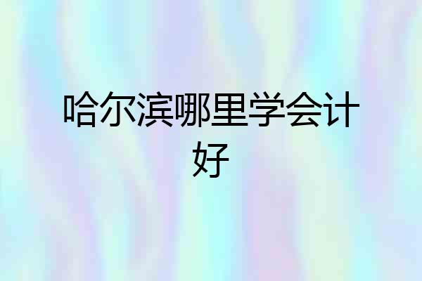 哈尔滨哪里学会计好
