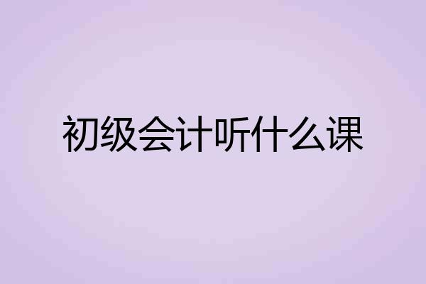初级会计听什么课