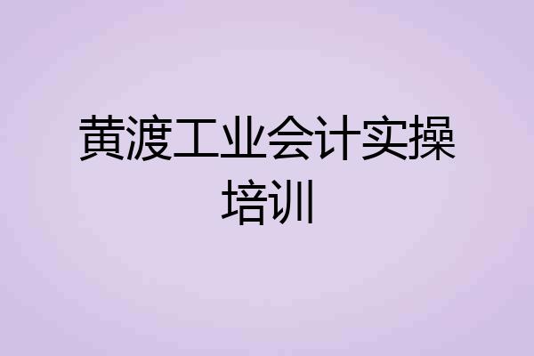 黄渡工业会计实操培训