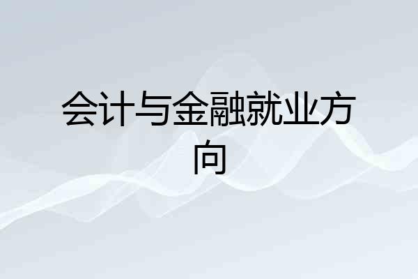 会计与金融就业方向