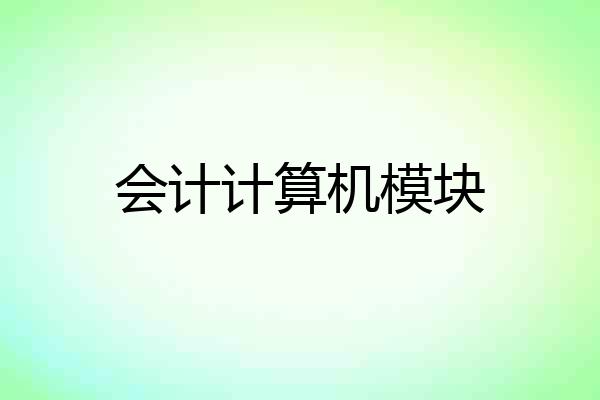 会计计算机模块