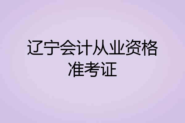辽宁会计从业资格准考证