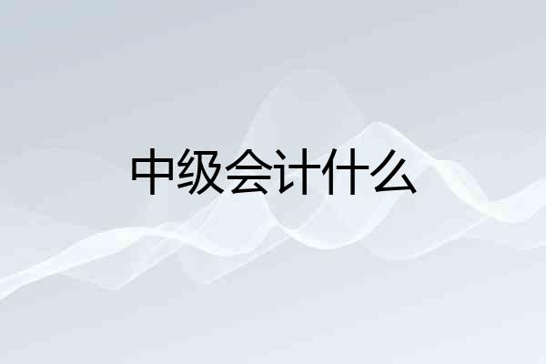 中级会计什么
