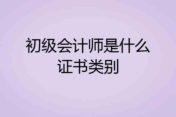 初级会计师是什么证书类别