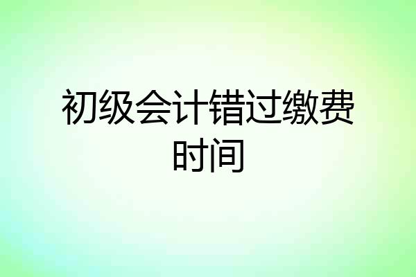初级会计错过缴费时间
