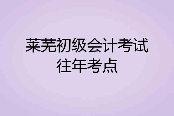莱芜初级会计考试往年考点
