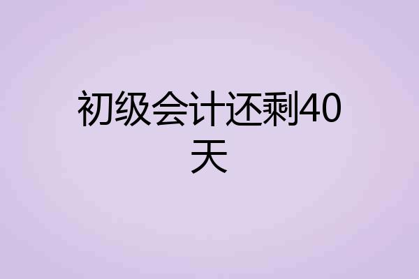 初级会计还剩40天