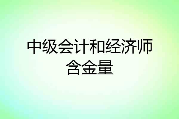 中级会计和经济师含金量