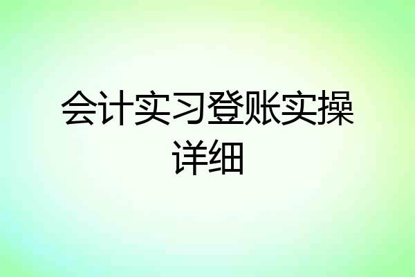 会计实习登账实操详细