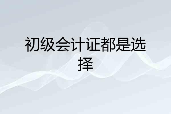 初级会计证都是选择