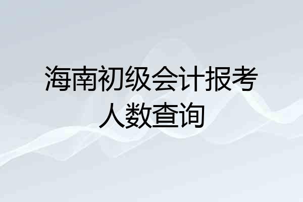海南初级会计报考人数查询