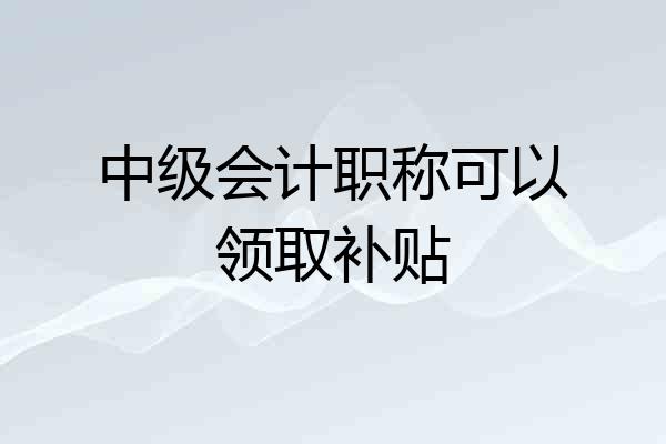 中级会计职称可以领取补贴