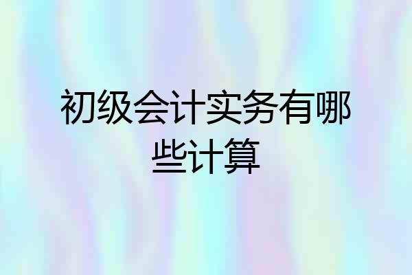 初级会计实务有哪些计算