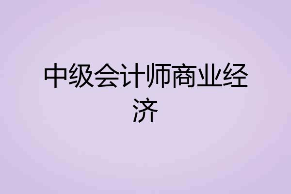 中级会计师商业经济