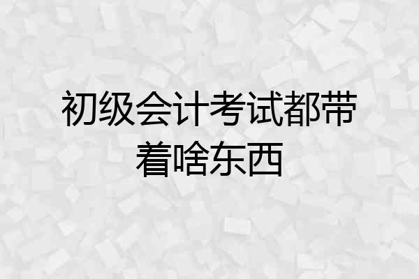 初级会计考试都带着啥东西