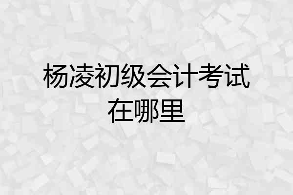 杨凌初级会计考试在哪里