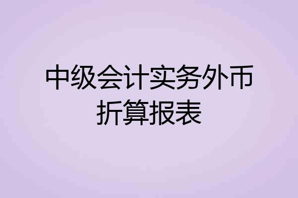 中级会计实务外币折算报表