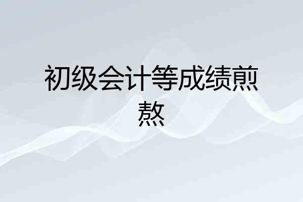 初级会计等成绩煎熬