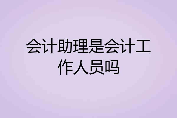 会计助理是会计工作人员吗