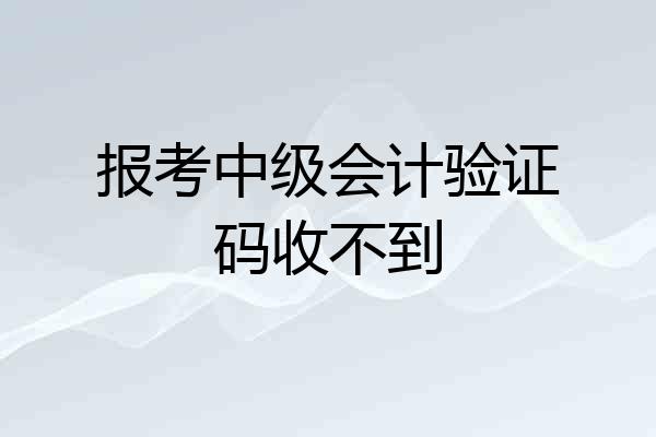 报考中级会计验证码收不到