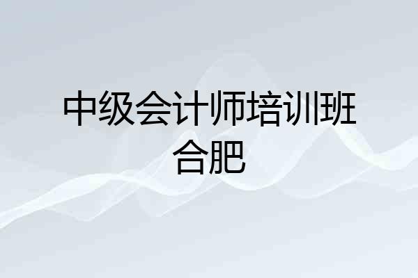 中级会计师培训班合肥