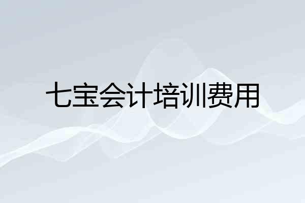 七宝会计培训费用