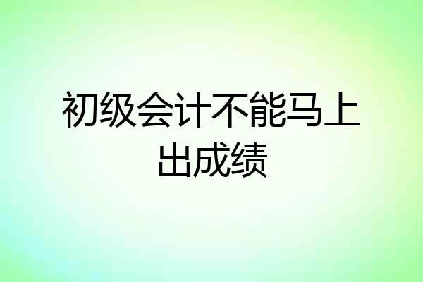 初级会计不能马上出成绩