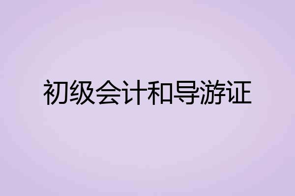 初级会计和导游证