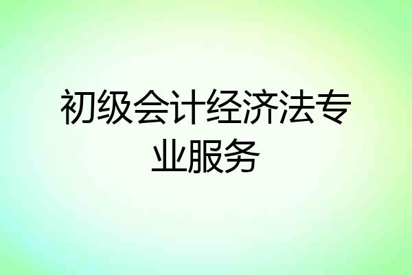 初级会计经济法专业服务