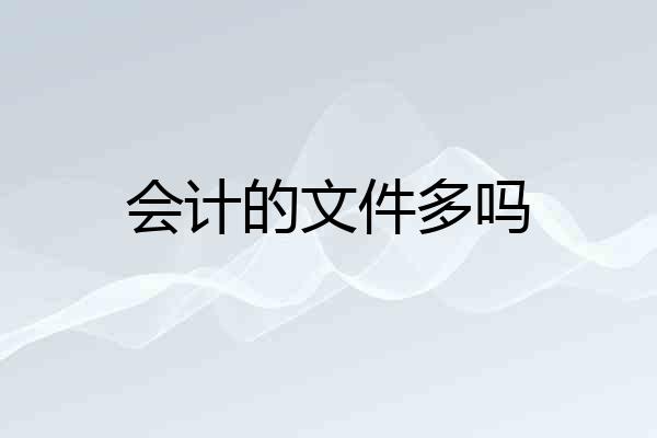 会计的文件多吗