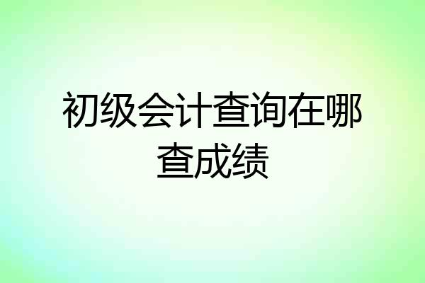 初级会计查询在哪查成绩