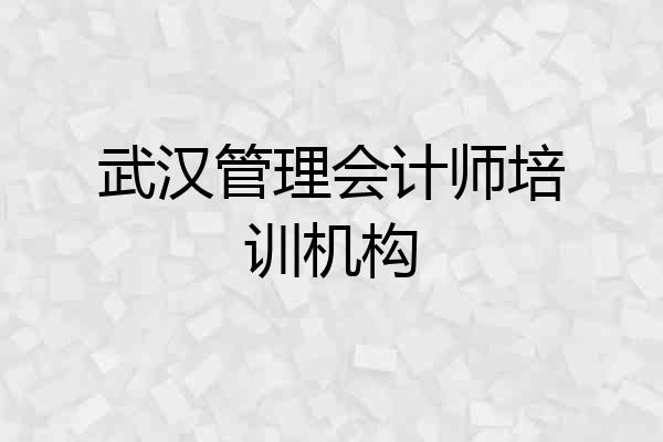 武汉管理会计师培训机构