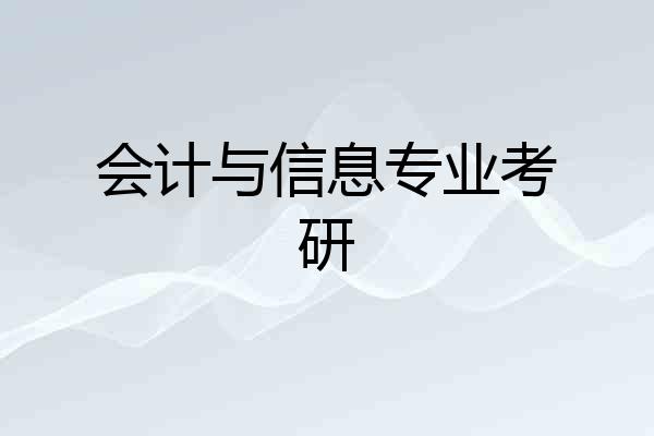 会计与信息专业考研