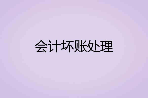 会计坏账处理