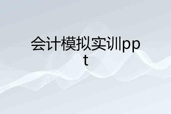 会计模拟实训ppt