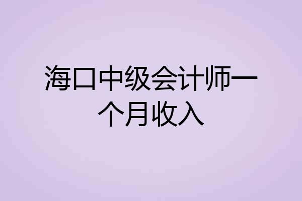 海口中级会计师一个月收入