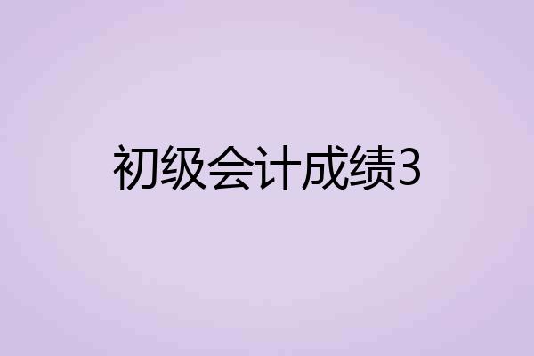 初级会计成绩3