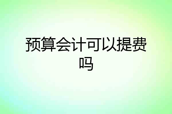 预算会计可以提费吗