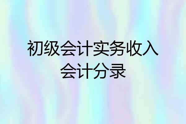 初级会计实务收入会计分录