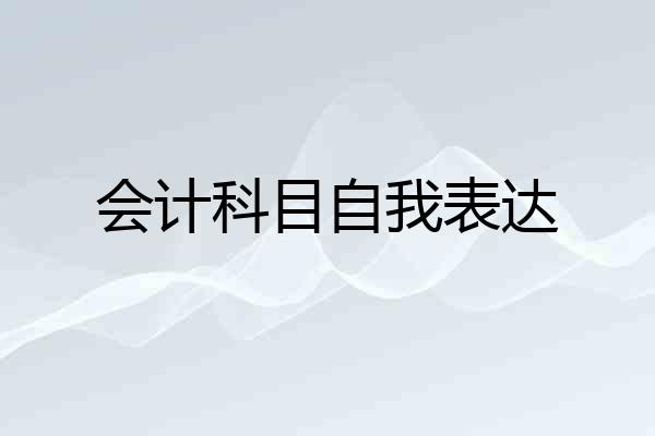 会计科目自我表达