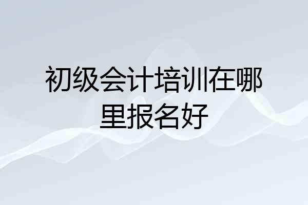 初级会计培训在哪里报名好