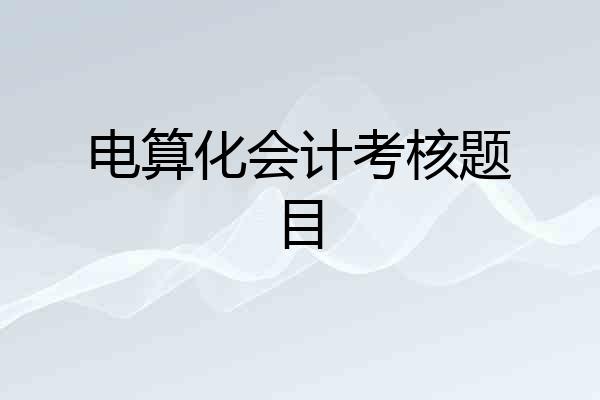 电算化会计考核题目