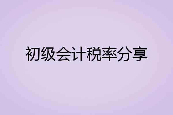 初级会计税率分享