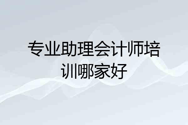 专业助理会计师培训哪家好