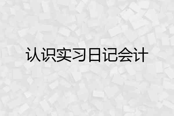 认识实习日记会计