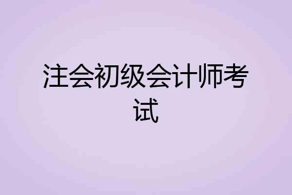 注会初级会计师考试
