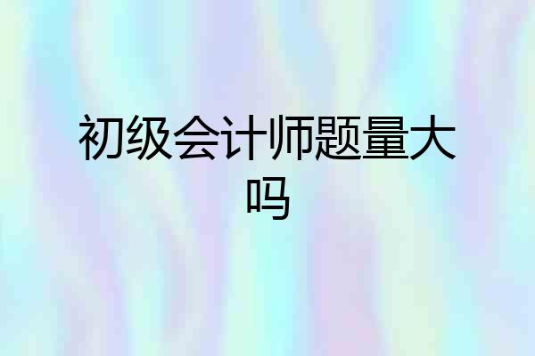 初级会计师题量大吗