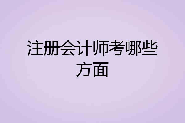 注册会计师考哪些方面