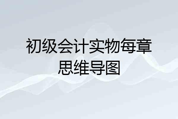 初级会计实物每章思维导图