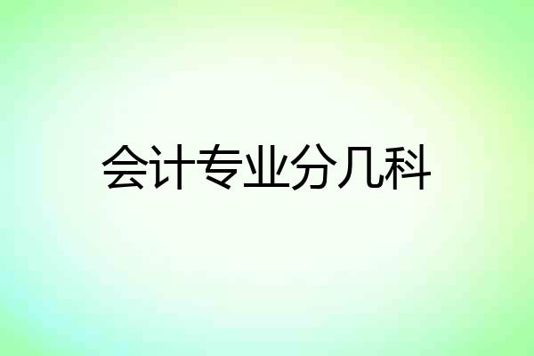 会计专业分几科